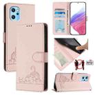 For UMIDIGI Power 7 Max Cat Rat Embossed RFID Leather Phone Case with Lanyard(Pink) - 1