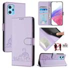 For UMIDIGI Power 7 Max Cat Rat Embossed RFID Leather Phone Case with Lanyard(Purple) - 1