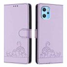 For UMIDIGI Power 7 Max Cat Rat Embossed RFID Leather Phone Case with Lanyard(Purple) - 2