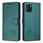 For UMIDIGI Power 7 / Power 7S Cat Rat Embossed RFID Leather Phone Case with Lanyard(Peacock Green) - 2