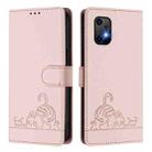 For UMIDIGI Bison X20 Cat Rat Embossed RFID Leather Phone Case with Lanyard(Pink) - 2