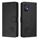 For UMIDIGI Bison X20 Cat Rat Embossed RFID Leather Phone Case with Lanyard(Black) - 2