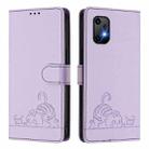 For UMIDIGI Bison X20 Cat Rat Embossed RFID Leather Phone Case with Lanyard(Purple) - 2