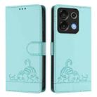 For UMIDIGI G9 5G Cat Rat Embossed RFID Leather Phone Case with Lanyard(Mint Green) - 2