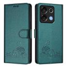 For UMIDIGI G9 5G Cat Rat Embossed RFID Leather Phone Case with Lanyard(Peacock Green) - 2