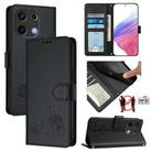 For UMIDIGI Note 100 Cat Rat Embossed RFID Leather Phone Case with Lanyard(Black) - 1