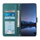 For UMIDIGI Note 100 Cat Rat Embossed RFID Leather Phone Case with Lanyard(Peacock Green) - 3
