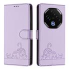 For Umidigi G100 Pro Cat Rat Embossed RFID Leather Phone Case with Lanyard(Purple) - 2