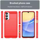 For Samsung Galaxy A16 5G Carbon Fiber Brushed Texture TPU Phone Case(Red) - 2