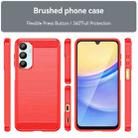 For Samsung Galaxy A56 5G Carbon Fiber Brushed Texture TPU Phone Case(Red) - 2