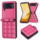 For Samsung Galaxy Z Flip4 Square-shaped Crossbody Lanyard Leather Phone Case(Rose Red) - 2