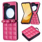 For Samsung Galaxy Z Flip7 Square-shaped Crossbody Lanyard Leather Phone Case(Rose Red) - 2