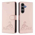 For Samsung Galaxy S25+ 5G Cat Rat Embossed RFID Leather Phone Case with Lanyard(Pink) - 2
