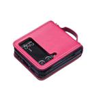 For Samsung Galaxy Z Flip4 Rhombus-shaped Crossbody Lanyard Leather Phone Case(Rose Red) - 3