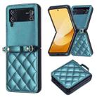 For Samsung Galaxy Z Flip3 Rhombus-shaped Crossbody Lanyard Leather Phone Case(Green) - 2