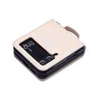 For Samsung Galaxy Z Flip3 Rhombus-shaped Crossbody Lanyard Leather Phone Case(Beige) - 3