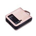 For Samsung Galaxy Z Flip3 Rhombus-shaped Crossbody Lanyard Leather Phone Case(Rose Gold) - 3