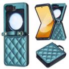 For Samsung Galaxy Z Flip7 Rhombus-shaped Crossbody Lanyard Leather Phone Case(Green) - 2