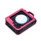 For Samsung Galaxy Z Flip7 Rhombus-shaped Crossbody Lanyard Leather Phone Case(Rose Red) - 3