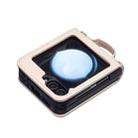 For Samsung Galaxy Z Flip7 Rhombus-shaped Crossbody Lanyard Leather Phone Case(Beige) - 3