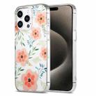 For iPhone 15 Pro Max Dual-side Laminating IMD PC Hybrid TPU Phone Case(Orange Flowers) - 1