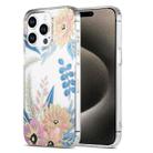 For iPhone 15 Pro Max Dual-side Laminating IMD PC Hybrid TPU Phone Case(Lotus) - 1