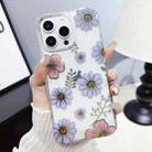 For iPhone 15 Pro Max Dual-side Laminating IMD PC Hybrid TPU Phone Case(Blue Flower) - 2