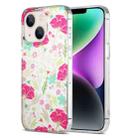 For iPhone 14 Dual-side Laminating IMD PC Hybrid TPU Phone Case(Cop-rose) - 1