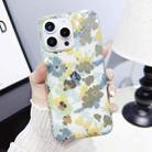 For iPhone 14 Dual-side Laminating IMD PC Hybrid TPU Phone Case(Yellow Flowers) - 2