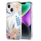 For iPhone 14 Dual-side Laminating IMD PC Hybrid TPU Phone Case(Lotus) - 1