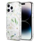 For iPhone 14 Pro Dual-side Laminating IMD PC Hybrid TPU Phone Case(White Daisy) - 1