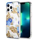 For iPhone 13 Pro Max Dual-side Laminating IMD PC Hybrid TPU Phone Case(Blue Peony) - 1