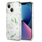 For iPhone 13 Dual-side Laminating IMD PC Hybrid TPU Phone Case(White Daisy) - 1