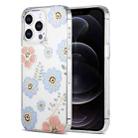 For iPhone 12 Pro Max Dual-side Laminating IMD PC Hybrid TPU Phone Case(Blue Flower) - 1