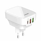 LDNIO Q334 32W Type-C + Dual USB Port Charger with 1m Micro USB Data Cable, Plug Type:EU Plug(White) - 1