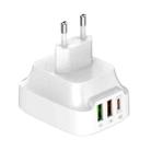 LDNIO Q334 32W Type-C + Dual USB Port Charger with 1m Micro USB Data Cable, Plug Type:EU Plug(White) - 3