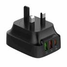 LDNIO Q334 32W Type-C + Dual USB Port Charger with 1m Micro USB Data Cable, Plug Type:UK Plug(Black) - 3