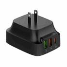 LDNIO Q334 32W Type-C + Dual USB Port Charger with 1m Micro USB Data Cable, Plug Type:US Plug(Black) - 3