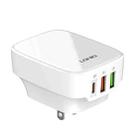 LDNIO Q334 32W Type-C + Dual USB Port Charger with 1m Micro USB Data Cable, Plug Type:US Plug(White) - 1