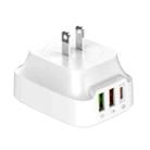 LDNIO Q334 32W Type-C + Dual USB Port Charger with 1m Micro USB Data Cable, Plug Type:US Plug(White) - 3