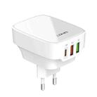 LDNIO Q334 32W Type-C + Dual USB Port Charger with 1m USB-C / Type-C Data Cable, Plug Type:EU Plug(White) - 1