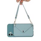 For iPhone 11 Pro Solid Color PU + TPU Handheld Protective Case with Wallet & Lanyard(Blue) - 1