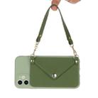 For iPhone 11 Pro Max Solid Color PU + TPU Handheld Protective Case with Wallet & Lanyard(Green) - 1