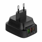 LDNIO Q334 32W Type-C + Dual USB Port Charger with 1m USB-C / Type-C to USB-C / Type-C Data Cable, Plug Type:EU Plug(Black) - 3