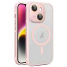 For iPhone 14 Plus Side Cooling Skin Feel Frosted MagSafe Magnetic Phone Case(Pink) - 1