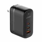 LDNIO Q366 65W USB + Dual Type-C Port Charger with 1m USB-C / Type-C to USB-C / Type-C Data Cable, Plug Type:US Plug(Black) - 1