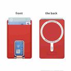 Skin Feel MagSafe Magnetic Phone Card Sleeve with Bracket(Red) - 2