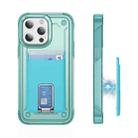 Skin Feel MagSafe Magnetic Phone Card Sleeve with Bracket(Cyan Blue) - 1