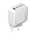 LDNIO Q408 100W GaN USB+3 USB-C / Type-C Interface Charger with 1m 100W USB-C / Type-C to USB-C / Type-C Data Cable, Plug Type:UK Plug(White) - 3