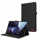 For OnePlus Pad Pro 12.1 Fabric Leather Tablet Case(Black) - 1